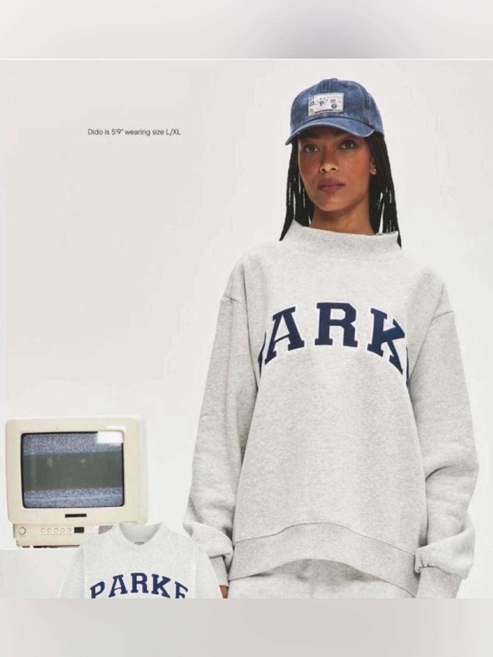 PARKE Heritage Mockneck Original Heather Grey Women's Cozy Soft Sweatshirt S/M - Picture 3 of 4